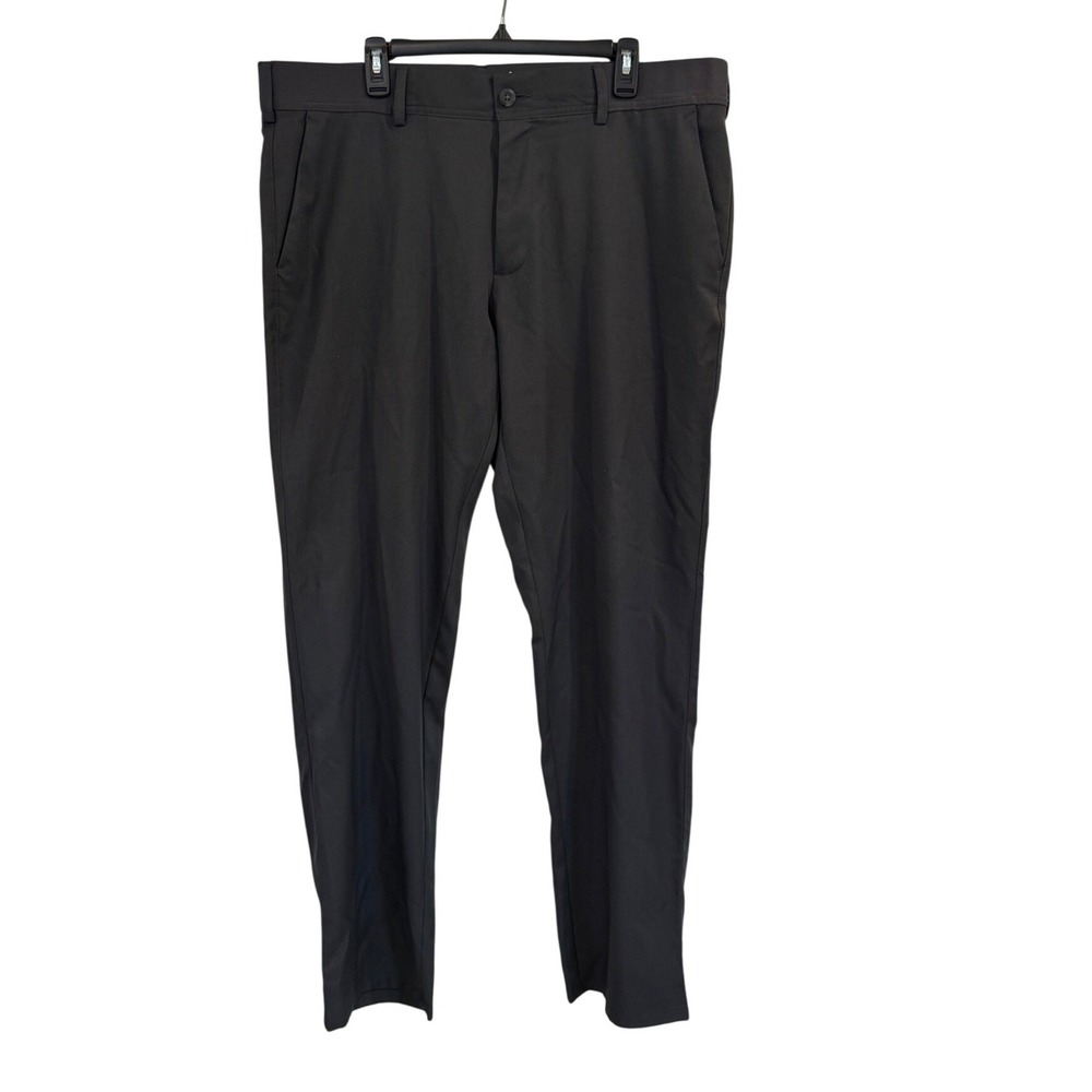 Haggar 365 Lifestyle Mens Slim-Straight Pants Dark Gray 40x32 Golf Performance